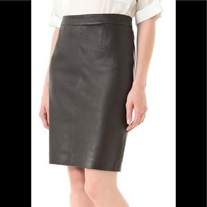 Milly 100% Genuine Lambskin Leather Pencil Skirt